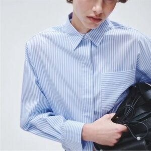 rag & bone Light Blue Striped Button Down Shirt